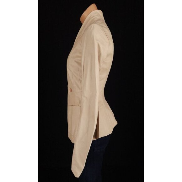 Rick Owens Calf Leather Blazer Jacket Size 40 US 6 Slim Womens Beige $2160 - Picture 6 of 12